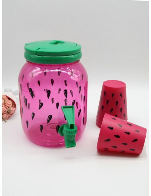 ⁦• ديسبنسر للعصير + 4 اكواب للعصير ديزاين Watermelon 2.5 Liter⁩ - الصورة ⁦3⁩